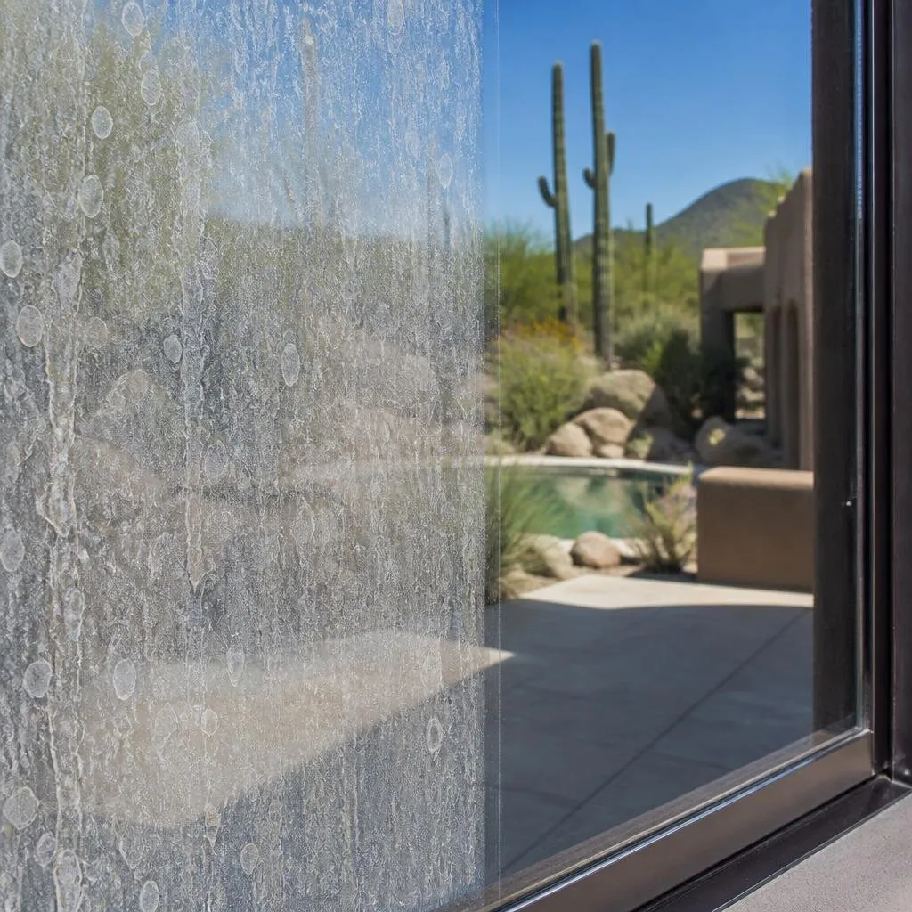 Hard Water Glass Restoration service by Alexanders Window Cleaning in Prescott Valley